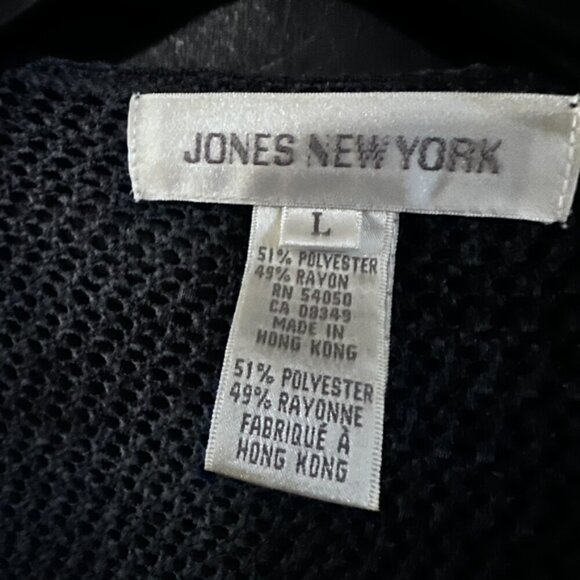 Jones New York Gray Size Large Knit Tank Cardigan 2 pieces matching Set Boho - Picture 5 of 6